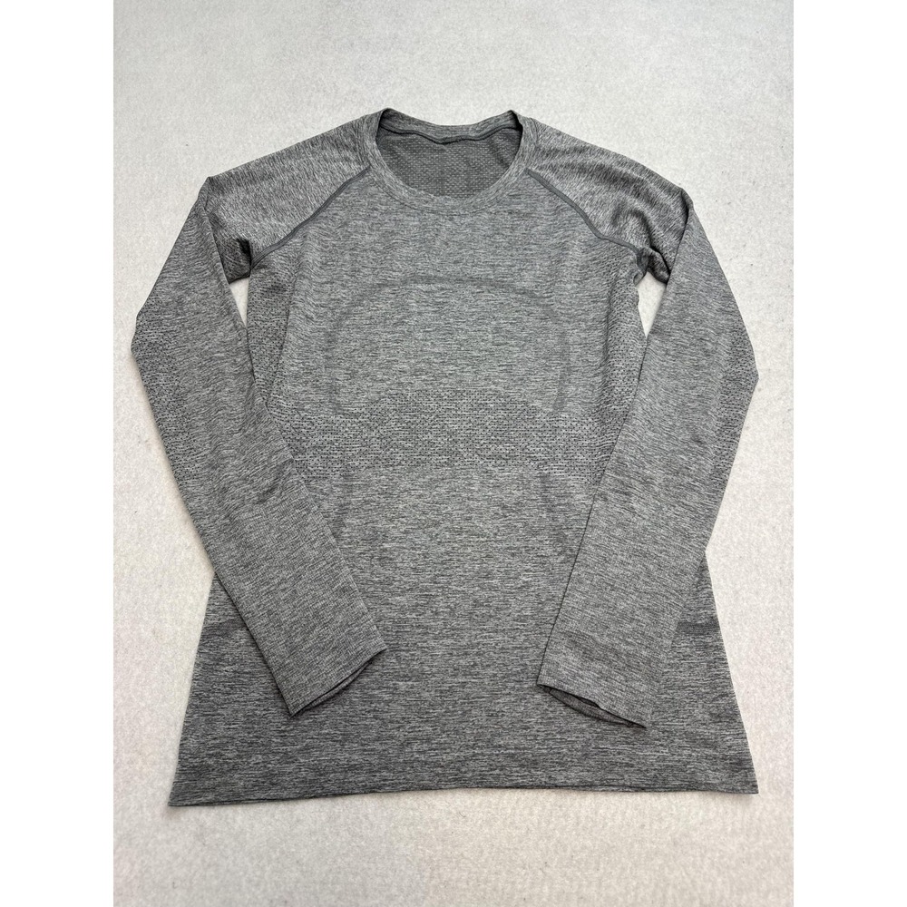 Lululemon Swiftly Tech Long Sleeve Shirt Women's 8 Gray Athleticβ Run Thumbholes